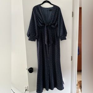 ASOS DESIGN Maternity satin tie front midi dress with button detail